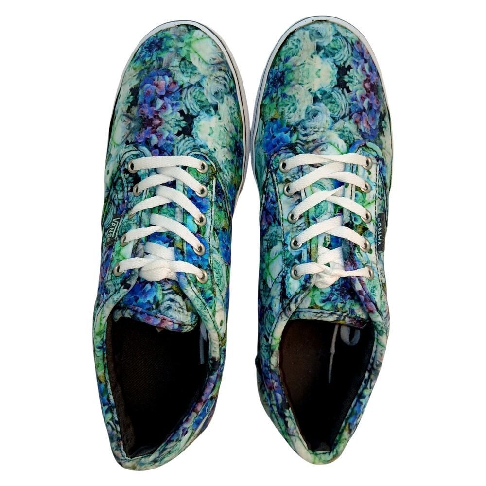 Vans Off The Wall Womens Green Floral Lace-Up Sneakers - Size 7.5 - Picture 6 of 8